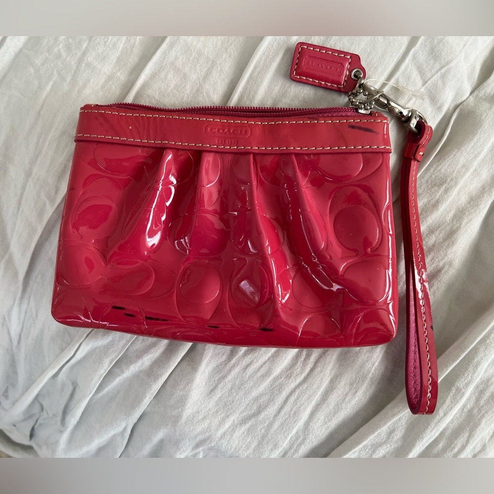 Hot pink coach wristlet - Picture 2 of 4